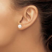 Load image into Gallery viewer, 14k 8-9mm White Round Freshwater Cultured Pearl Stud Post Earrings
