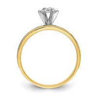 Load image into Gallery viewer, 14k and Rhodium AA Quality 1/10 carat Diamond Trio Complete Engagement Ring
