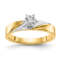 Load image into Gallery viewer, 14k and Rhodium AA Quality 1/15 carat Diamond Trio Complete Engagement Ring
