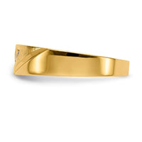 Load image into Gallery viewer, 14k and Rhodium AA Quality 1/20 carat Diamond Trio Mens Complete Wedding Band
