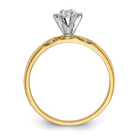 Load image into Gallery viewer, 14k and Rhodium AA Quality 1/15 carat Diamond Trio Complete Engagement Ring

