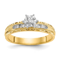 Load image into Gallery viewer, 14k AA Quality 1/10 carat Diamond Trio Complete Engagement Ring
