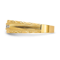 Load image into Gallery viewer, 14k AA Quality 1/20 carat Diamond Trio Mens Complete Wedding Band
