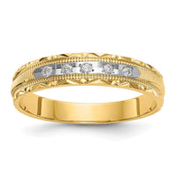 Load image into Gallery viewer, 14k AA Quality 1/20 carat Diamond Trio Ladies Complete Wedding Band
