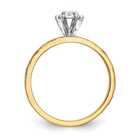 Load image into Gallery viewer, 14k and Rhodium AA Quality 1/10 carat Diamond Trio Complete Engagement Ring
