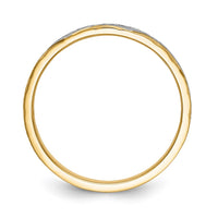 Load image into Gallery viewer, 14k and Rhodium AA Quality 1/20 carat Diamond Trio Mens Complete Wedding Band
