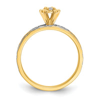 Load image into Gallery viewer, 14k and Rhodium AA Quality 1/10 carat Diamond Trio Complete Engagement Ring
