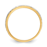 Load image into Gallery viewer, 14k and Rhodium AA Quality 1/20 carat Diamond Trio Ladies Complete Wedding Band
