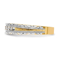 Load image into Gallery viewer, 14k and Rhodium AA Quality 1/20 carat Diamond Trio Ladies Complete Wedding Band
