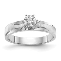 Load image into Gallery viewer, 14k White Gold AA Quality 1/20 carat Diamond Trio Complete Engagement Ring
