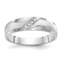 Load image into Gallery viewer, 14k White Gold AA Quality 1/20 carat Diamond Trio Mens Complete Wedding Band
