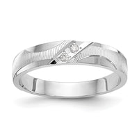 Load image into Gallery viewer, 14k White Gold AA Quality .02 carat Diamond Trio Ladies Complete Wedding Band
