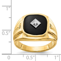 Load image into Gallery viewer, 14k AA Diamond &amp; Onyx Men&#39;s Ring

