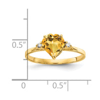 Load image into Gallery viewer, 14k 7mm Heart Citrine AA Diamond ring
