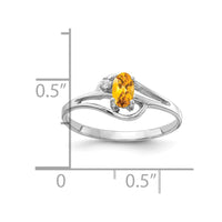 Load image into Gallery viewer, 14k White Gold 5x3mm Oval Citrine AA Diamond ring
