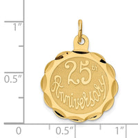 Load image into Gallery viewer, 14k 25th ANNIVERSARY Disc Charm
