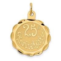 Load image into Gallery viewer, 14k 25th ANNIVERSARY Disc Charm
