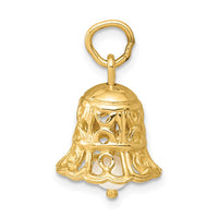 Load image into Gallery viewer, 14k 3D Wedding Bell w/ Fresh Water Cultured Pearl Charm
