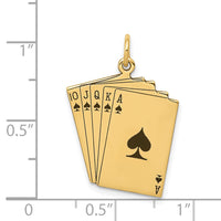 Load image into Gallery viewer, 14k Enameled Royal Flush Playing Cards Charm
