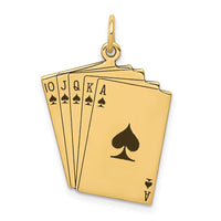 Load image into Gallery viewer, 14k Enameled Royal Flush Playing Cards Charm
