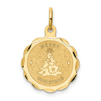 Load image into Gallery viewer, 14k Merry Christmas Disc Charm
