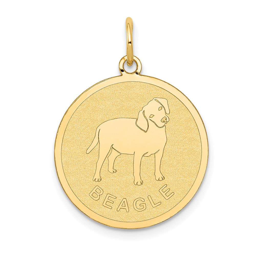 14k Beagle Disc Charm