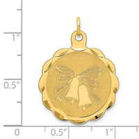 Load image into Gallery viewer, 14k Wedding Bells Engraveable Disc Charm

