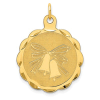 Load image into Gallery viewer, 14k Wedding Bells Engraveable Disc Charm
