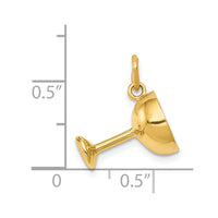 Load image into Gallery viewer, 14k 3D Champagne Glass Charm
