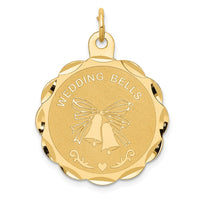 Load image into Gallery viewer, 14K WEDDING BELLS Engraveable Disc Charm
