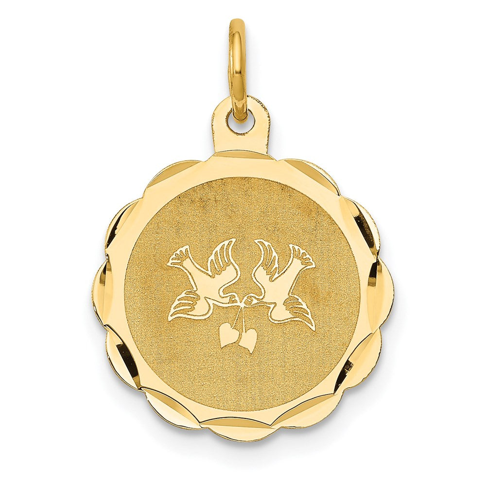 14k Love Birds Disc Charm
