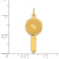 Load image into Gallery viewer, 14K Polished and Satin Hearts Flat Key Charm
