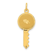 Load image into Gallery viewer, 14K Polished and Satin Hearts Flat Key Charm
