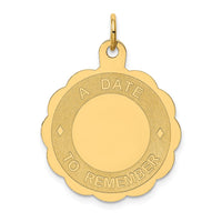 Load image into Gallery viewer, 14K A DATE TO REMEMBER Disc Charm
