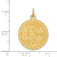 Load image into Gallery viewer, 14K A DATE TO REMEMBER Disc Charm
