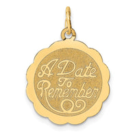Load image into Gallery viewer, 14K A DATE TO REMEMBER Disc Charm
