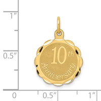Load image into Gallery viewer, 14K Happy 10th ANNIVERSARY Charm
