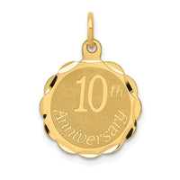 Load image into Gallery viewer, 14K Happy 10th ANNIVERSARY Charm
