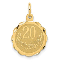 Load image into Gallery viewer, 14K Happy 20th ANNIVERSARY Charm
