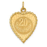 Load image into Gallery viewer, 14K Happy 20th ANNIVERSARY Charm
