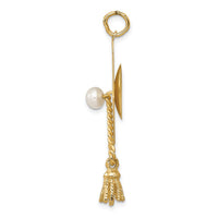 Load image into Gallery viewer, 14k Graduation Cap with FW Cultured Pearl Charm
