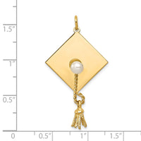 Load image into Gallery viewer, 14k Graduation Cap with FW Cultured Pearl Charm
