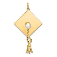 Load image into Gallery viewer, 14k Graduation Cap with FW Cultured Pearl Charm
