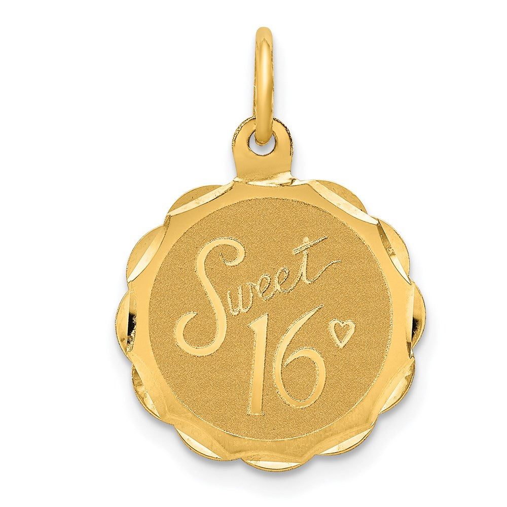 14k SWEET 16 Disc Charm