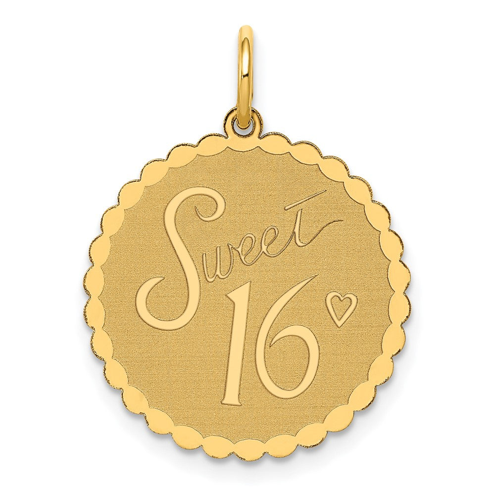 14k SWEET 16 Disc Charm
