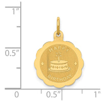 Load image into Gallery viewer, 14K Polished Satin Engraveable HAPPY BIRTHDAY Charm
