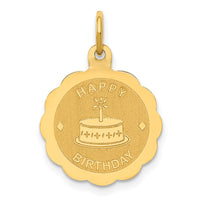 Load image into Gallery viewer, 14K Polished Satin Engraveable HAPPY BIRTHDAY Charm
