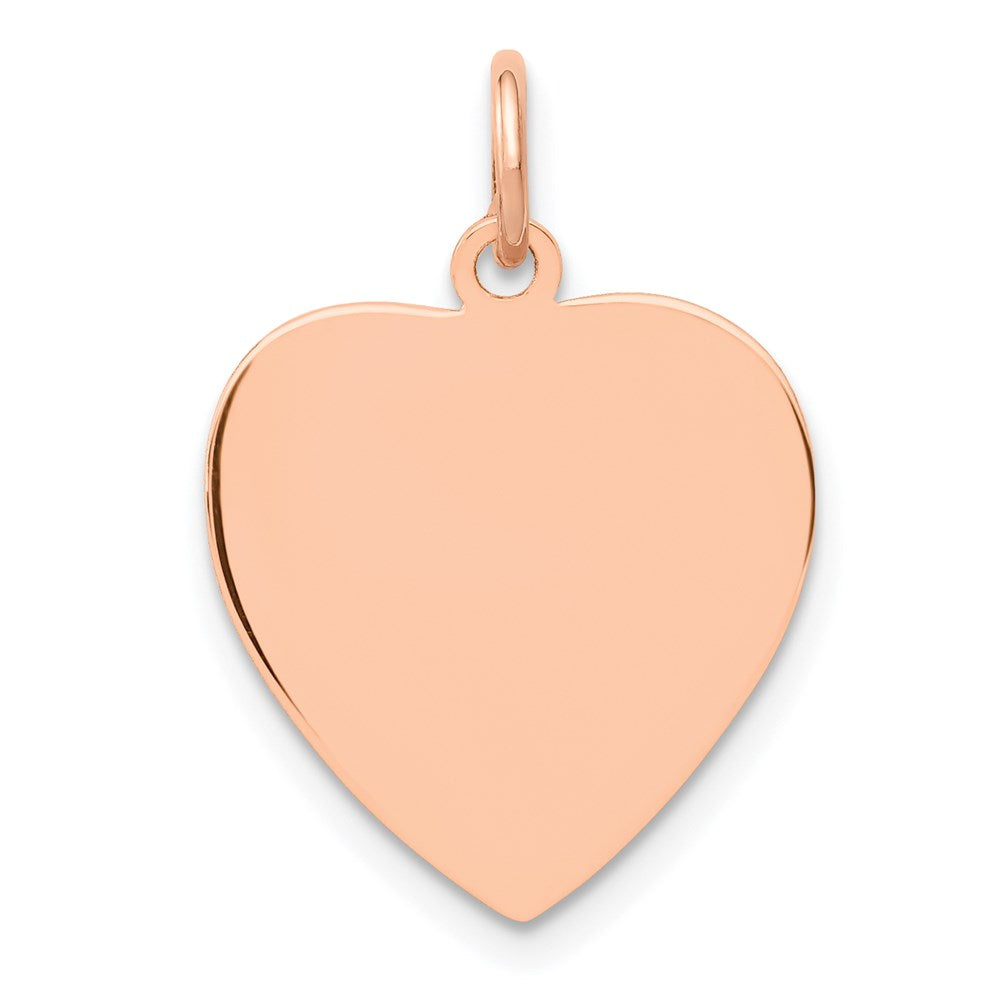 14K Rose Polished Heart Shaped Disc Pendant