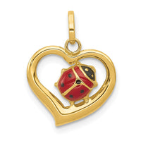 Load image into Gallery viewer, 14k Enameled Ladybug in Heart Charm
