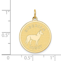 Load image into Gallery viewer, 14k Siberian Husky Disc Charm
